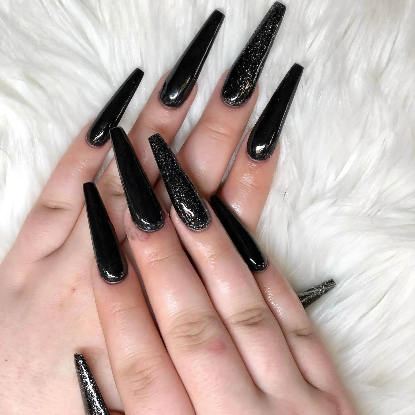 Graphic French nail set by V Nails Drayton Valley